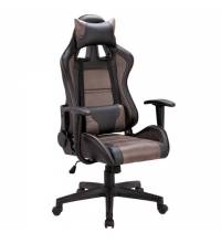 Игровое кресло  "GT Racer GM-100", две подушки, ткань, экокожа, черное/коричневое, 531819