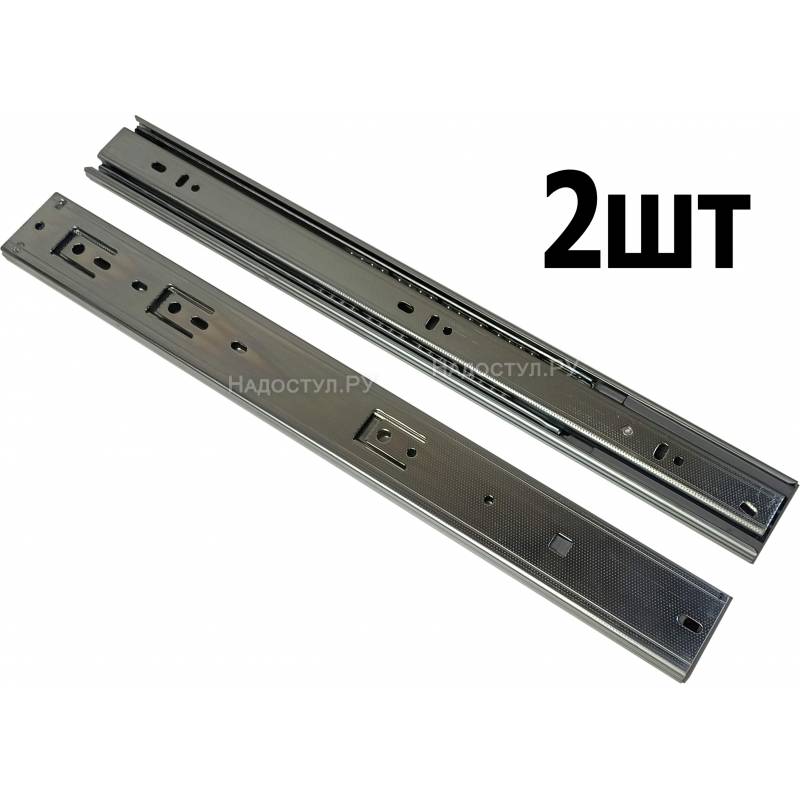 Направляющие (2шт) DB450 шариковые цинк 400 мм с доводчиком главное фото