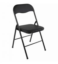 Стул складной  "Golf CF-007", черный каркас, кожзам черный, В КОРОБЕ