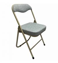 Стул складной для дома и офиса РС04К комфорт, бежевый перламутровый каркас, рогожка бежевая