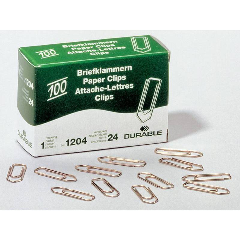 Скрепки Durable 1204-24 медь домик 26мм (упак.:100шт) картонная коробка главное фото