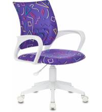 Кресло детское Бюрократ BUROKIDS 1 W фиолетовый Sticks 08 крестов. пластик пластик белый
