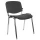 Стул для персонала и посетителей  "Iso CF-001", хромированный каркас, ткань серая с черным. Фото товара с разных ракурсов.