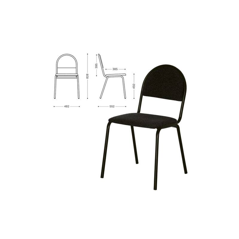 Стул для посетителей "Серна", черный каркас, ткань черная, СМ 7/22 Т-11 главное фото