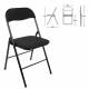 Стул складной  "Golf CF-007", черный каркас, черная ткань, В КОРОБЕ, 533025. Фото товара с разных ракурсов.