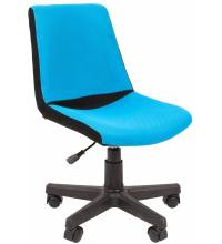 Кресло chairman 115 Kids (Текстиль черно-голубой)