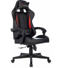 Кресло игровое Zombie GAME TETRA черный/красный эко.кожа крестов. пластик