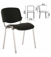 Стул для персонала и посетителей  "Iso CF-001", хромированный каркас, ткань черная