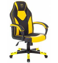 Кресло игровое Zombie GAME 17 черный/желтый текстиль/эко.кожа крестовина пластик
