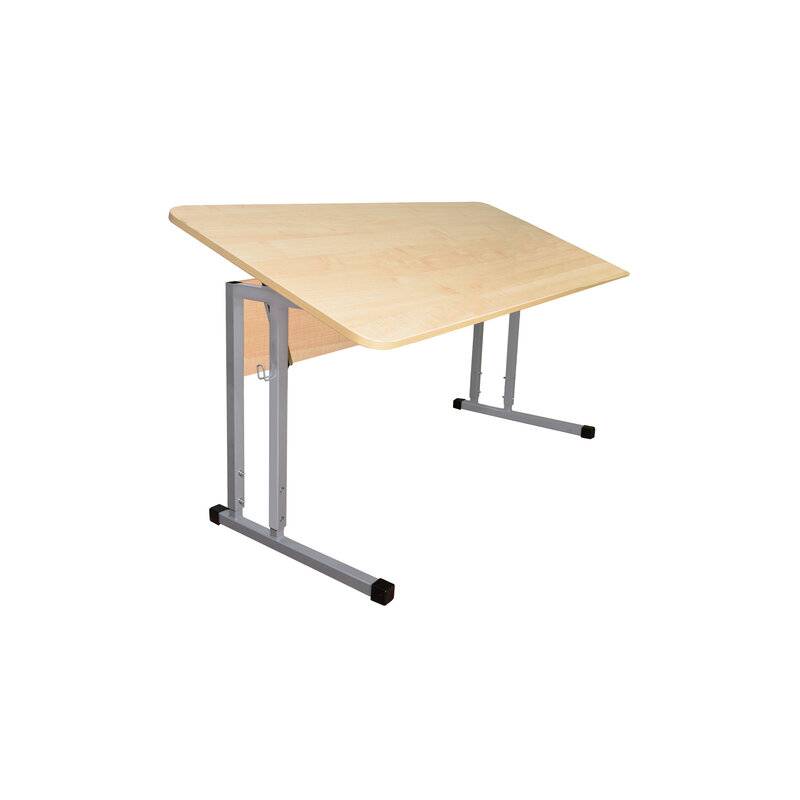 Стол-парта 2-местный, регулируемый угол, "Умник" 1200х500х520-640мм, рост 2-4, серый каркас, ЛДСП клён главное фото