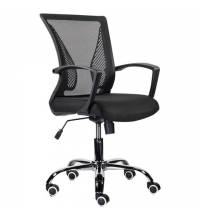 Кресло  "Wings MG-304", пластик черный, хром, сетка, черное, 532016